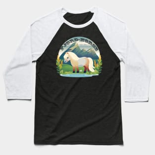 Norwegian Fjord Horse on grass - Horses Baseball T-Shirt